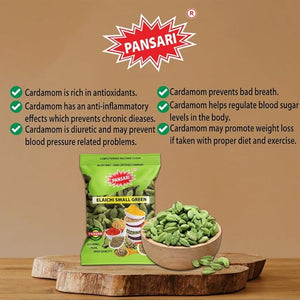 Pansari Green Cardamom Whole 25g | Choti Hari Elaichi