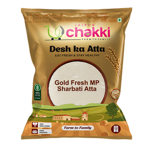 Gold Fresh Mp Sharbati Atta 10KG -  + plastic jar ( Free )